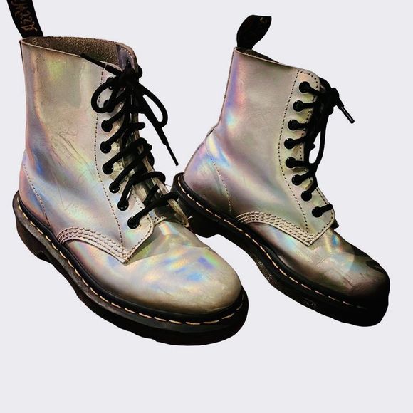 Women’s Dr. Martens holographic lace up boots - Picture 6 of 9